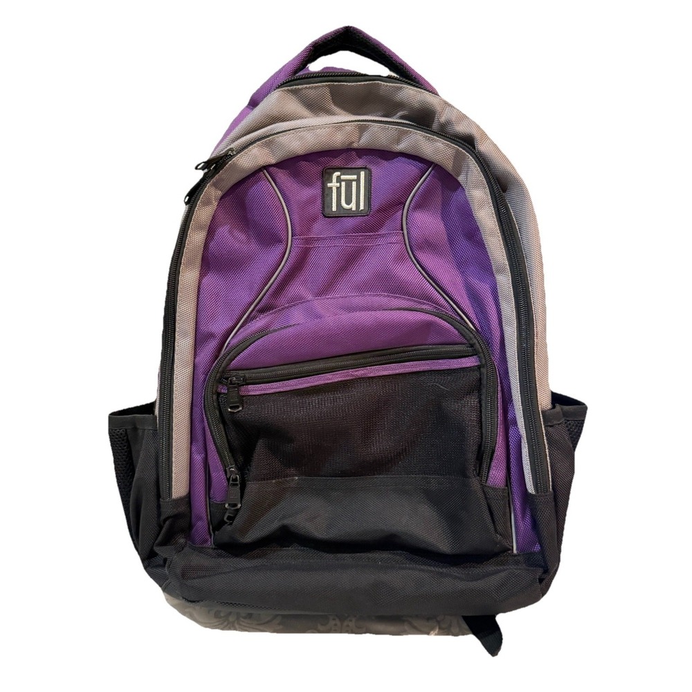 Ful unisex multi-pocket hiking casual laptop backpack book bag gray‎ Purple